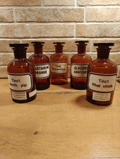 5 antike Apothekergläser