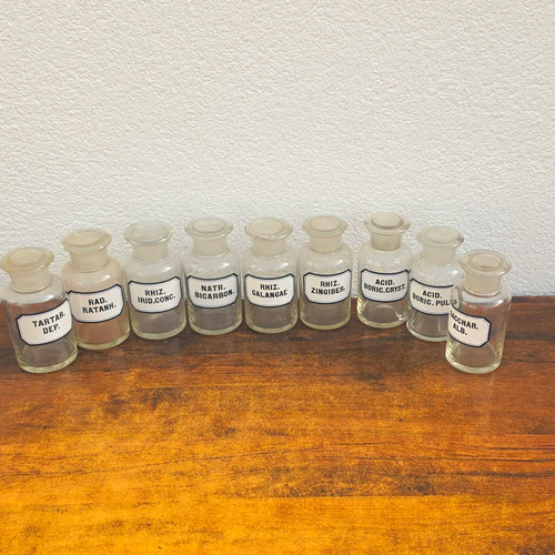 9er set glas apothekerflaschen - set, glas-apothekerflaschen
