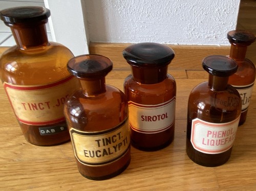 Apothekerflaschen braunglas - 5x,