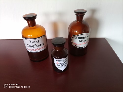 Apothekerflaschen braun mit - braun,