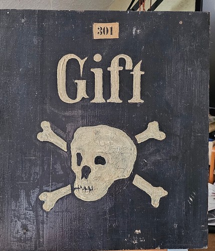 Gift hinweis schild mit der - mit,