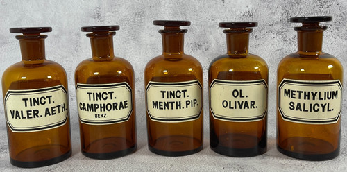 Apothekerflaschen braun - 5x,