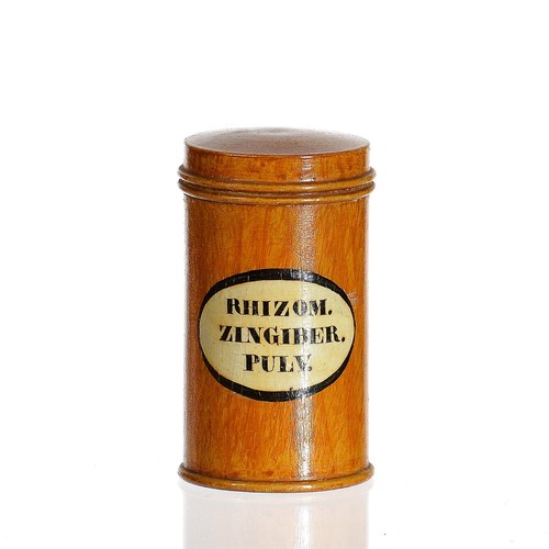 Antike apothekerdose aus holz - ,