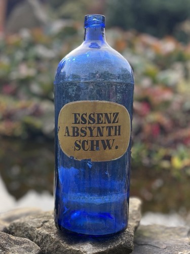 Antike blaue flasche - blaue, labor