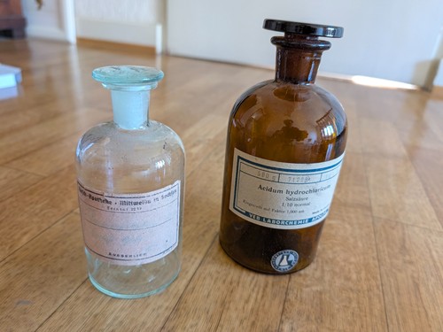 Alte apothekerflaschen - 2x,